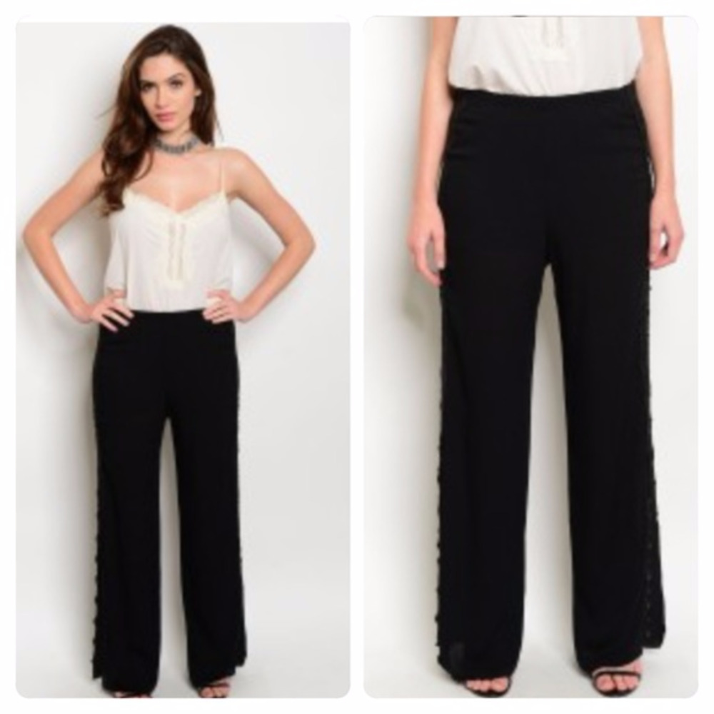 Palazzo Pants with Crocheted Detailing